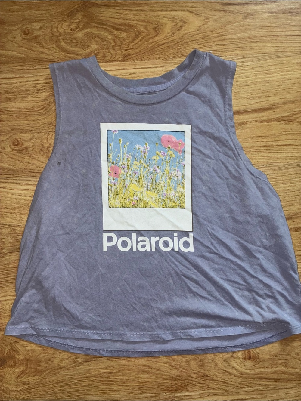 Polaroid Lavender Graphic Tank Top Women's Sleeveless Tee